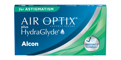 Alcon Air Optix plus HydraGlyde für Astigmatismus - 6er Pack - Torische Monatslinsen mit fortschrittlicher HydraGlyde-Technologie für optimalen Komfort und klare Sicht bei Astigmatismus.