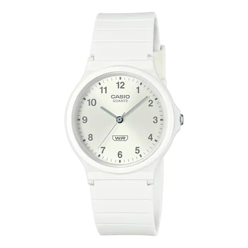 CASIO Chronograph Casio MQ-24B-7BEF - Elegante Herrenuhr in Weiß - Herrenuhren mit langlebigem Resin-Gehäuse und präziser Zeitmessung für stilbewusste Männer.