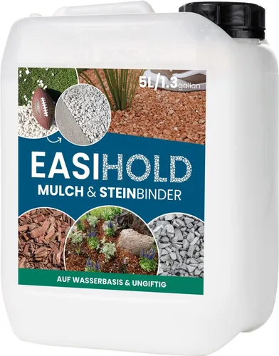 EasiHold Mulch & Steinbinder 5 l - Effektiver Mulch- und Steinbinder, ideal für Gartenprojekte, sorgt für stabilen Halt von Mulch und Steinen und reduziert Unkrautwuchs.