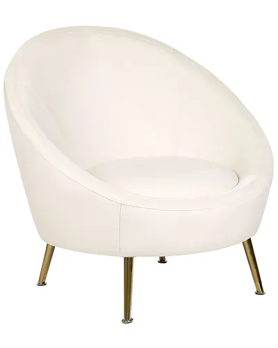 BELIANI Sessel Cremeweiß Samtstoff - Eleganter Samtsessel für Ihr Wohnzimmer oder die Garderobe. Bequeme, runde Sitzschale mit goldenen Metallbeinen für einen glamourösen Retro-Look. Ideal für stilvolle Akzente in jedem Raum.