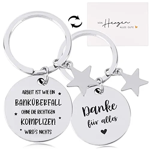 COLOFALLA Abschiedsgeschenk Kollegen Schlüsselanhänger für Kollegin Geschenk zum Abschied Jobwechsel Freundschaftgeschenk Glücksbringer zum Geburtstag Weihnachten Rente