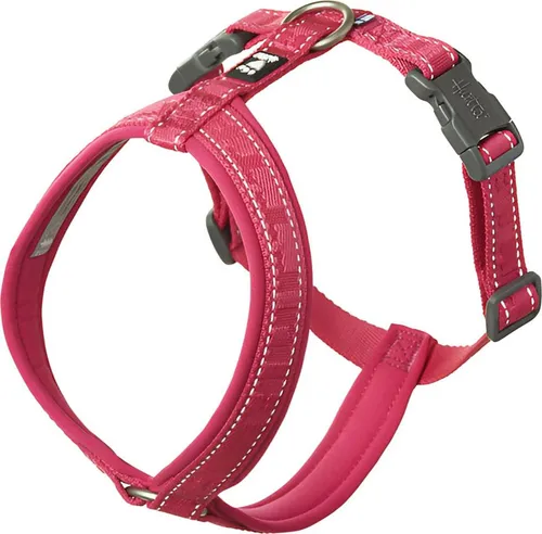 Hurtta ECO Casual Y-Geschirr ruby (pink) 80-90 cm - Nachhaltiges Y-Geschirr aus recyceltem Material, wasserdicht und mit bequemer Neoprenpolsterung. Ideal für alle Hunderassen, für entspannte Spaziergänge und abenteuerliche Trainingseinheiten.