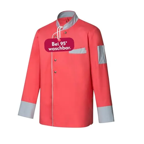 Clinotest Kochjacke langarm - 95 Grad waschbar - Hochwertige Kochjacke aus 65% Polyester und 35% Baumwolle, atmungsaktiv und pflegeleicht. Ideal für Profiköche, die eine langlebige und praktische Arbeitskleidung suchen.