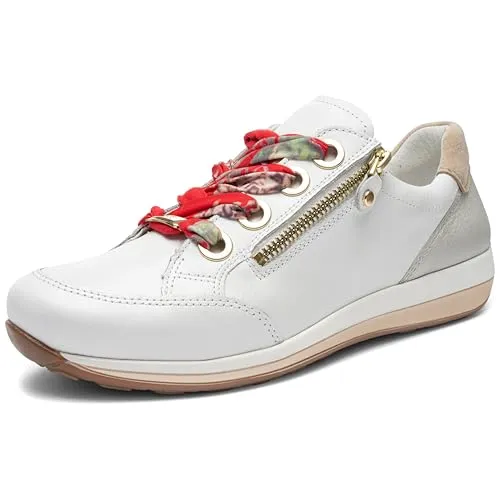 ARA 12-34587 Osaka Weiss Gr. 38.5 - Bequeme Damen-Sneaker - Damen-Sneaker mit hochwertigem Leder-Obermaterial, kalt gefüttert für optimalen Tragekomfort und ideal für den Alltag.