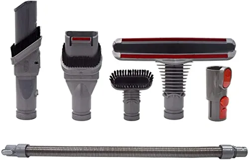 Ersatz Zubehör-Set für Dyson V8 V7 V10 Staubsauger - 6 in 1 Kit - Vielseitiges Zubehör-Set für Dyson V8, V7 und V10. Enthält Schlauch, Bürsten und Düsen für eine gründliche Reinigung auf verschiedenen Oberflächen. Ideal für Möbel, Treppen und schwer erreichbare Ecken.