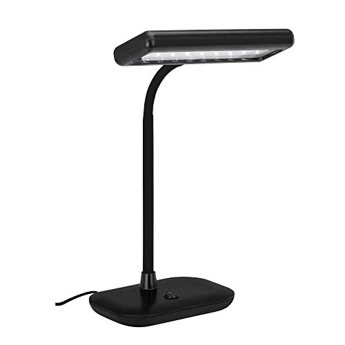 BRILONER LED Schreibtischlampe - Schwenkbar und Energiesparend - Moderne Tischlampe in Schwarz, ideal für Schreibtisch oder Nachttisch. Mit 800 Lumen und 6500 Kelvin sorgt sie für Tageslicht-ähnliches Licht und hat eine Lebensdauer von 20.000 Stunden.