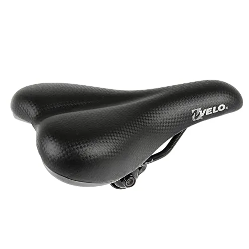 Velo Fahrradsattel Plush „Junior“, Schwarz, 16-24 Zoll - Fahrradsattel für Jugendliche, ergonomisches Design mit gefedertem Stützpunkt für maximalen Komfort auf jeder Fahrt.