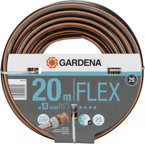 Gardena Comfort FLEX Schlauch 13 mm (1/2 Zoll) - 20 m, robuster und flexibler Gartenschlauch mit Power-Grip-Profil für optimale Haltekraft und 20 Jahre Garantie