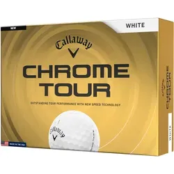 Callaway Chrome Tour Golfbälle – Höchste Performance für Golfer - Erlebe maximale Ballgeschwindigkeit und präzise Kontrolle mit den Callaway Chrome Tour Golfbällen. Ideal für ambitionierte Spieler, die Distanz und Tour-Performance schätzen.