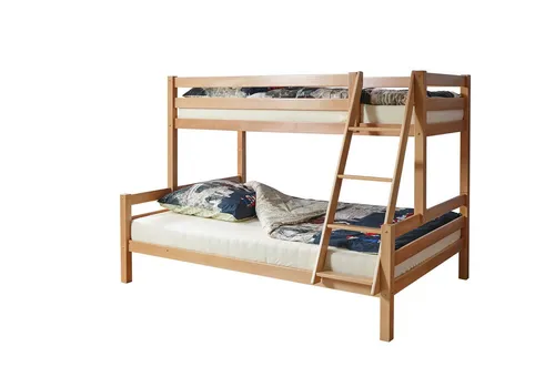 Mid.you Etagenbett Ticaa 918875 Maxim - Massives Etagenbett aus Buche, ideal für Kinderzimmer, mit Absturzsicherung und Platz für Rollroste – für sicheren Schlaf und viel Stauraum!