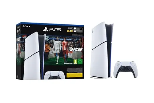 Sony PlayStation 5 Slim Digital Edition 825 GB + EA SPORTS FC 26 - Konsolen mit 825 GB Speicher, 4K-Auflösung und ohne Regionalsperre – das perfekte Gaming-Erlebnis für alle Fans!