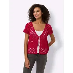 Strickweste HEINE, Damen, Gr. 48/50, rot, 100% Baumwolle, unifarben, Westen