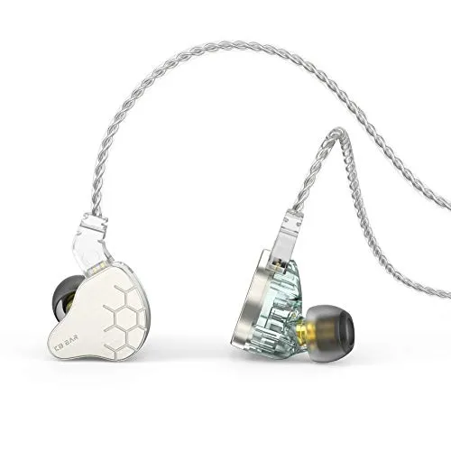 keephifi KBEAR Lark IEM Kopfhörer In-Ear-Monitor für klaren Sound, 1BA+1DD IEM mit 2-poligem abnehmbarem Kabel-Headset, HiFi-Bass Ohrhörer für Musiker, Sänger, Audiophile (Grün, mit mikro)