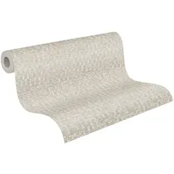 A.S. Création Vliestapete Antigua Tapete Abstrakt, leicht strukturiert, gemustert, matt, neutral, (1 St), Mustertapete Glänzend Tapeten Wohnzimmer Schlafzimmer Küche Flur Optik beige|grau
