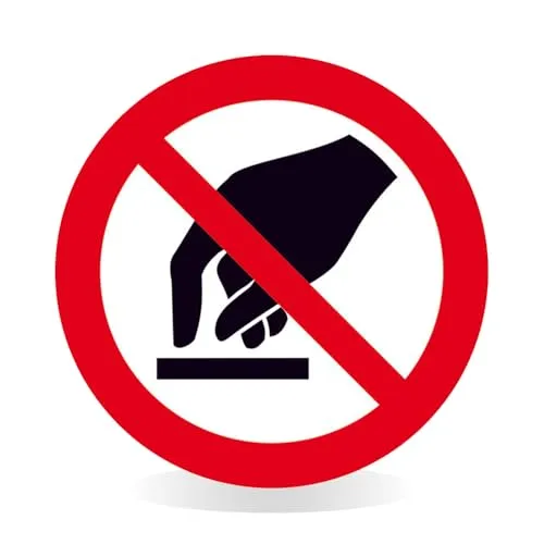 Betriebsausstattung24 Verbotsschild Berühren verboten - PVC-Folie, selbstklebend - 10,0 cm Ø - Symbol Schild P010