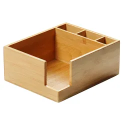 KESPER 70852 Serviettenspender-Besteckkasten 4-fach aus FSC-zertifiziertem Bambus/Besteckhalter/Box
