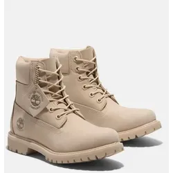 Schnürboots TIMBERLAND "Timberland Premium 6 INCH LACE UP", Gr. 39, lt bei nubuck, Leder, sportlich, Schuhe, Winterstiefel, Schnürstiefel, Winterschuhe, wasserdicht