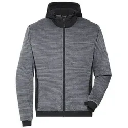 Men's Padded Hybrid Jacket Wattierte Strickfleece Jacke im attraktiven Materialmix grau/schwarz, Gr. M