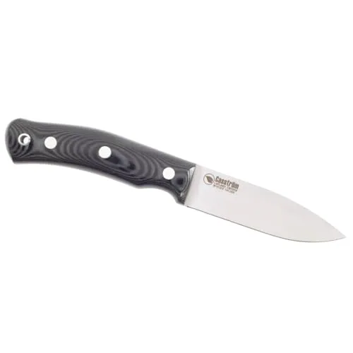 Casström Schwedisches Forstmesser, schwarzer micarta - Robustes Forstmesser mit stabilisiertem Birkengriff und Full-Flat-Schliff, ideal für Jagd, Angeln und Outdoor-Aktivitäten.