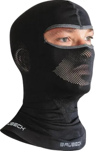 BRUBECK CZKOMBRU B Sturmhaube Schwarz L-XL - Hochwertige Sturmhaube aus atmungsaktivem, zweilagigem Strick für optimale Anpassung. Ideal für Arbeit und Wintersport, mit Netzgewebe für Luftzirkulation und Feuchtigkeitsabtransport.