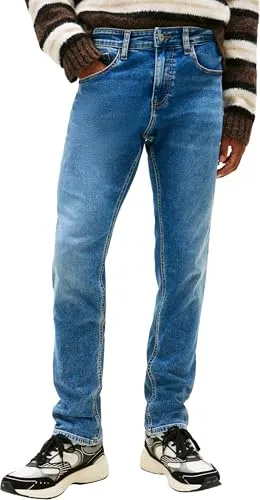 Tommy Jeans Herren Jeans Hose Scanton Slim Fit, Blau (Denim Medium) - Wanderhosen mit ikonischem 5-Pocket-Design und optimaler Passform, ideal für Büro-Look und Alltag, aus nachhaltigen Materialien für hohen Tragekomfort.