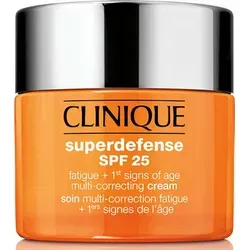CLINIQUE Superdefense SPF 25 Gesichtscreme 30 ml - Tagescreme für Hauttypen 1&2 mit SPF 25, schützt vor UV-Strahlen und sorgt für intensive Feuchtigkeit, ideal gegen frühzeitige Hautalterung.