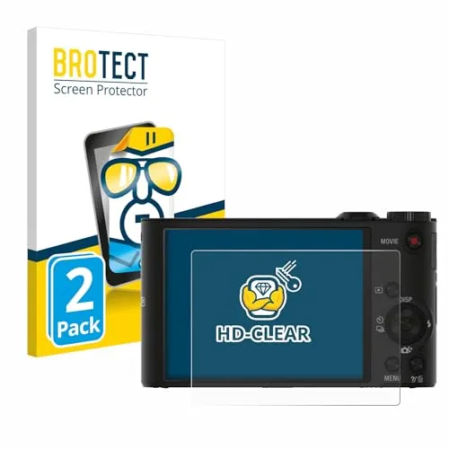 BROTECT (2 Stück Schutzfolie für Sony Cyber-Shot DSC-WX300 / WX350 Displayschutz Folie Ultra-Klar