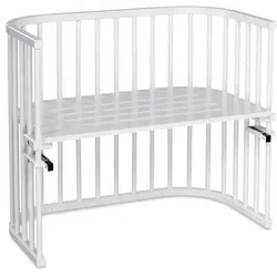babybay Maxi Beistellbett aus massivem Buchenholz - Kleinkindbetten - stufenlos höhenverstellbar und flexibel, ideal für eine sichere Nähe zu Ihrem Baby. Umwandelbar in Sitzbank oder Spieltisch, TÜV-geprüft und nachhaltig aus heimischem Holz.