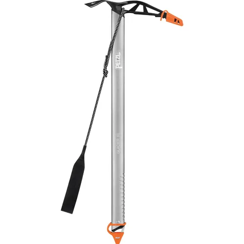 Petzl Glacier Linkin Eispickel 75 cm - Leichter Eispickel mit verstellbarer Handschlaufe für optimale Griffigkeit und sichere Anwendung bei Gletschertouren. Ideal für Klettern und Outdoor-Aktivitäten.