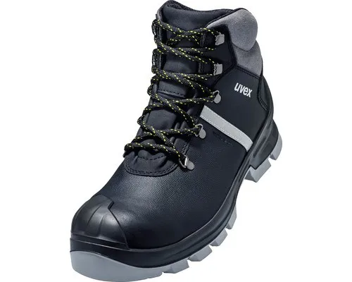 uvex 2 construction S3 SRC - Metallfreie Sicherheitsstiefel für optimale Sicherheit - Arbeitskleidung & Uniformen - Wasserabweisende Leder-Sicherheitsstiefel mit ergonomischer Passform und rutschhemmender Sohle für besten Tragekomfort und Schutz bei der Arbeit.