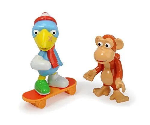 Dickie Toys - Helden der Stadt, das Figuren-Set mit Kasimir Krähe und Anton dem Affen, inkl. Skateboard mit Freilauf und Sammelkarte mit Geheimcode