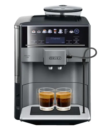 SIEMENS TE651509DE EQ6 plus s100 Kaffeevollautomat - Schwarz Titanium metallic, intuitives coffeeSelect Display und aromaDouble Shot für perfekten Kaffeegenuss