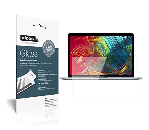dipos I 2X Displayschutz klar kompatibel mit Apple MacBook Pro 13 Zoll (2020) Schutzfolie 9H Anti-Shock