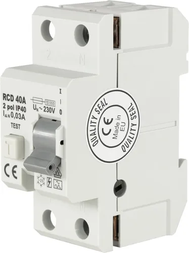 REV FI, Schutzschalter (RCCB) 2-polig, Höhe 68mm, 40A, 30mA, 2TE, 240VAC, weiss