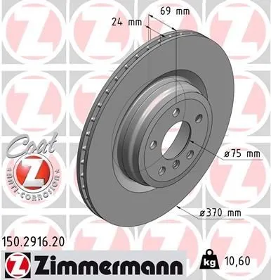 Zimmermann Bremsscheibe COAT Z 150.2916.20 - Autoteile – Hochwertige Bremsscheibe mit COAT-Beschichtung für verbesserte Korrosionsbeständigkeit und optimale Bremsleistung.