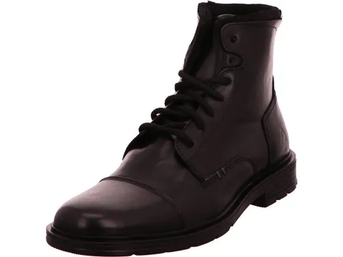 Bullboxer Winterboots Schwarz 41 EU – Stylisch und Warm - Schwarze Winterboots aus Leder mit Synthetik-Innenmaterial für optimalen Komfort. Ideal für kalte Tage, bieten eine trendige Schnürung und eine runde Schuhspitze.
