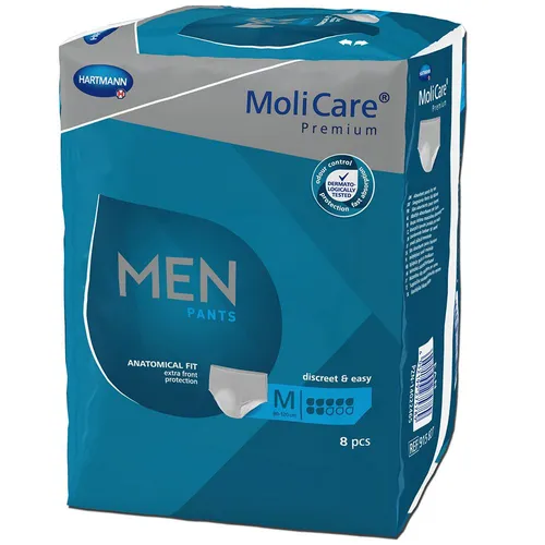MoliCare Premium MEN PANTS 7 Tropfen M Sparpaket - 4 x 8 Stück, anatomisch geformte Einweghosen für aktive Männer mit mittlerer Blasenschwäche, diskret und hautfreundlich