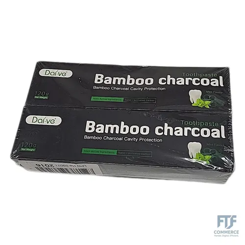 Aktivkohle Zahnpasta -Schwarze Zahnpasta -Natürliche Zahnaufhellung -Bamboo Char