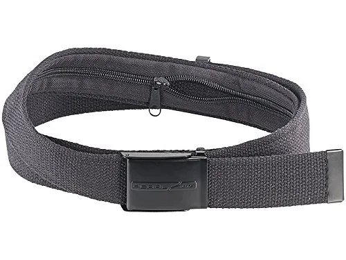 PEARL urban Tresorgürtel - Unisex Reise-Geldgürtel mit verstecktem Fach - Sicheres Verstauen von Geld unterwegs mit einem praktischen, verstellbaren Design. Der Gürtel ist bis zu 50 cm kürzbar und bietet ein verstecktes Fach für Scheine und Münzen.