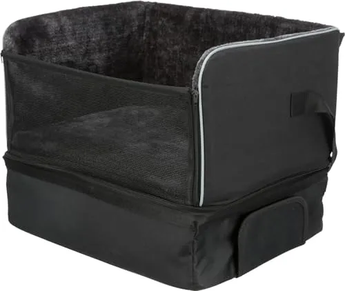 Hundebox für Autos - Car seat 45 × 38 × 37 cm schwarz - Robuste Auto-Transportbox aus Nylon, ideal für Hunde bis 8kg, sorgt für Sicherheit und Komfort während der Autofahrt.