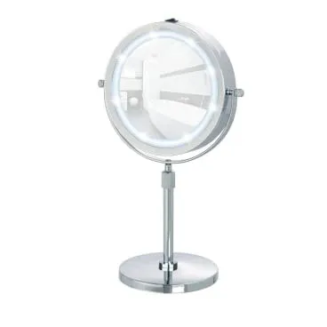 Wenko Lumi LED Kosmetikspiegel Silber 5fache Vergrößerung Spiegel Schminkspiegel