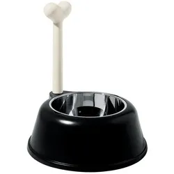 Alessi "LUPITA" Hundenapf, schwarz - Modischer Fressnapf für Hunde mit einzigartigem knochenförmigen Griff, aus hochwertigem Thermoplast und Edelstahl, ideal für stilbewusste Tierliebhaber.