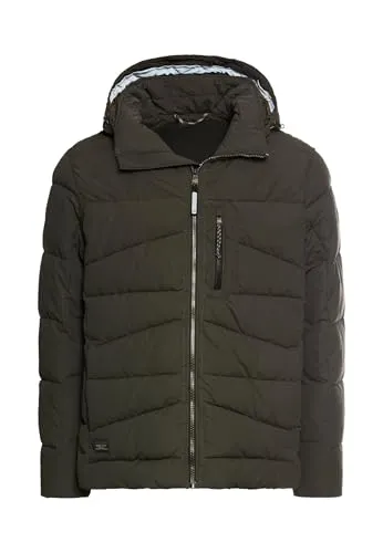 camel active Herren Winterjacke Dunkelbraun mit Abnehmbarer Kapuze - Wärmende Winterjacke mit abnehmbarer Kapuze, ideal für vielseitige Outfits. Die wattierte Jacke bietet Komfort und Stil für die kalte Jahreszeit.