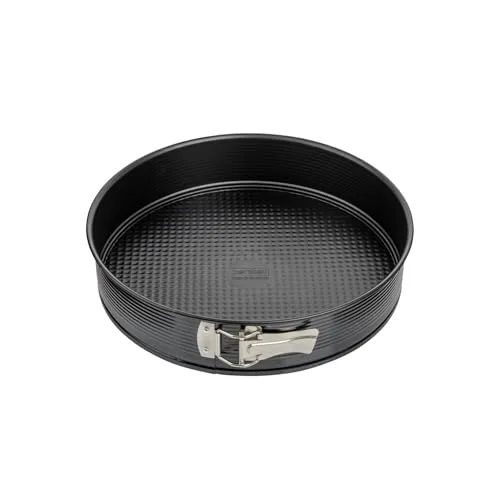 Zenker Springform mit Flachboden Ø28 cm Black Metallic – Stahlblech mit hochwertiger Antihaftbeschichtung, Hitzebeständig bis 230°C, 5 Jahre Garantie, Made in Germany