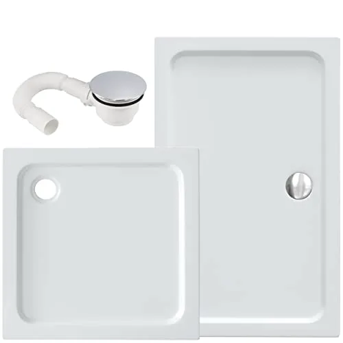 VILSTEIN® Duschwanne Sanitäracryl [80x90cm] - Elegante und Praktische Duschtasse - Hochwertige Duschwanne mit 5 cm Höhe und Glasfaserverstärkung. Ideal für den einfachen Einbau, schimmelresistent und mit Schutzfolie geliefert. Perfekte Passform für Duschkabinen und Wände.