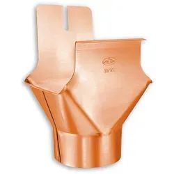 Einhangstutzen Grömo Kastenrinne, Kupfer, Ø 80mm - Hochwertiger Einhangstutzen aus Kupfer für Kastenrinnen, ideal für stabile und langlebige Dachentwässerung. Verfügbar in verschiedenen Größen für individuelle Anpassungen.