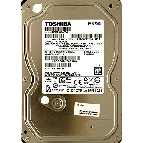Toshiba DT01ACA050-500GB 3.5" 7200RPM 4k Block Size 32MB Cache