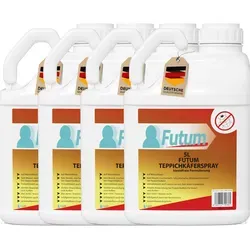 FUTUM 4x5L Teppichkäferspray bekämpft Insekten, Eier, Larven, Insektenspray ohne Biozide auf Wasserbasis,  Sofortwirkung ohne Flecken