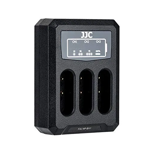 JJC USB-Akku-Ladegerät für Sony RX100 Serie, ZV-1F, ZV-1 II, ZV-1 RX1 RX1R RX1RII CX405 CX440 CX240 usw. - Kameras ersetzt Sony NP-BX1 (Siehe Beschreibung für mehr Kompatibilitätskameras)