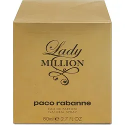 Paco Rabanne Lady Million Eau de Parfum Spray 80ml für Frauen - Fruchtig-blumiger Duft mit orientalischen Akzenten. Der edle Flakon in Diamantform ist ein echter Blickfang und ideal für besondere Anlässe.